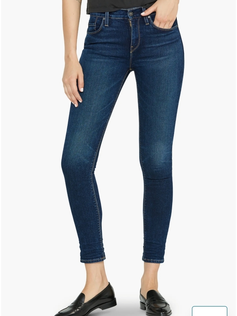 Hudson Jeans Size 29 Nico Midrise Super Skinny Elastane Cotton Denim Dark Wash
